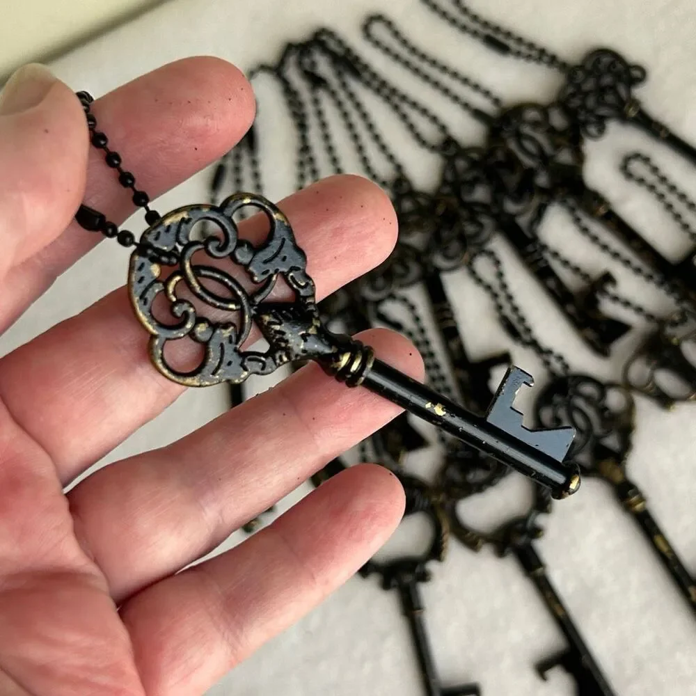 Lot 14 Ornate Antique Style Skeleton Key Bottle Opener Antiqued Brass Tone Gift